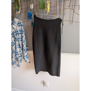 BCBGMAXAZRIA Black Power Midi Pencil Skirt SIZE m